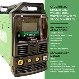 Everlast Cyclone 212 Stick 230 Amp welder dual voltage 110v/220v spool gun ready