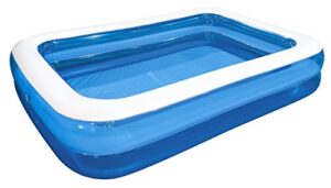 jilong rectangular family inflatable pool for ages 6+, blue, 103" x 69" x 20"