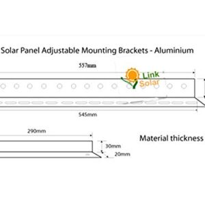 Heavy Duty Adjustable Brackets for Mounting Solar Panels on Ground Roof Wall DIY Off-grid Solar Racking System,Solar Panel Stand Foldable Tilt Legs 3mm Aluminum Rack Mount Rails with Hardware(22-inch)