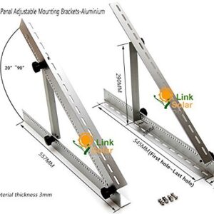 Heavy Duty Adjustable Brackets for Mounting Solar Panels on Ground Roof Wall DIY Off-grid Solar Racking System,Solar Panel Stand Foldable Tilt Legs 3mm Aluminum Rack Mount Rails with Hardware(22-inch)