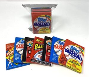 100 old vintage topps baseball cards ~ sealed wax packs lot!