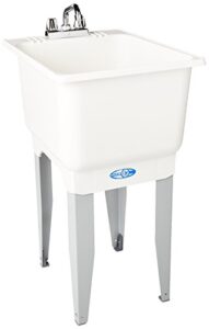 mustee 12c plastic floor-mount laundry tub, 18" x 23.5", white