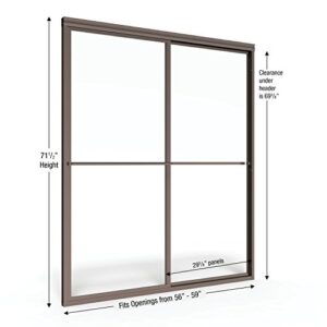 Basco Infinity Shower Door Framed Obscure Glass Sliding Door, Oil-Rubbed Bronze