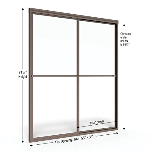 Basco Infinity Shower Door Framed Obscure Glass Sliding Door, Oil-Rubbed Bronze