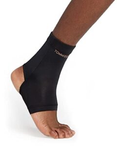tommie copper core compression ankle sleeve, unisex, men & women, breathable support sleeve for everyday joint & muscle support - black, large