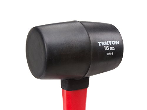 TEKTON 16 oz. Fiberglass Handle Rubber Mallet | 30603 , Black