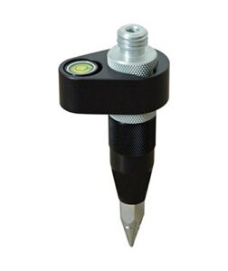 adirpro handheld mini stakeout rod - heavy duty mini rod with 40-minute adjustable circular vial, replaceable point, 5/8 threaded stud and removable tip for prism total station surveying