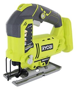 ryobi one+ p523 18v lithium ion cordless orbital t shank 3,000 spm jigsaw (battery not included, power tool and t shank wood cutting blade only)