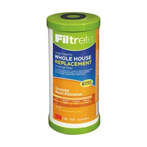 filtrete filtrete whole house system filter, large capacity, grooved, basic filtration, 6 month filter, 4-pack