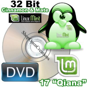 Linux Mint 17 "Qiana" 32 Bit Cinnamon and Mate - 2 DISC DVD Set