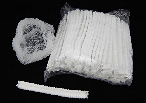 100 Disposable Mop Mob Bouffant Caps 21inch Clipped Hair Head Cover Net for Salon or Spray Tan