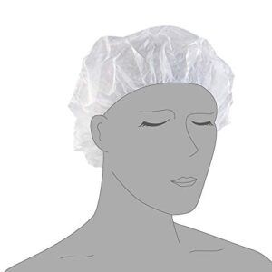 100 Disposable Mop Mob Bouffant Caps 21inch Clipped Hair Head Cover Net for Salon or Spray Tan