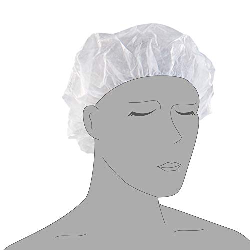 100 Disposable Mop Mob Bouffant Caps 21inch Clipped Hair Head Cover Net for Salon or Spray Tan