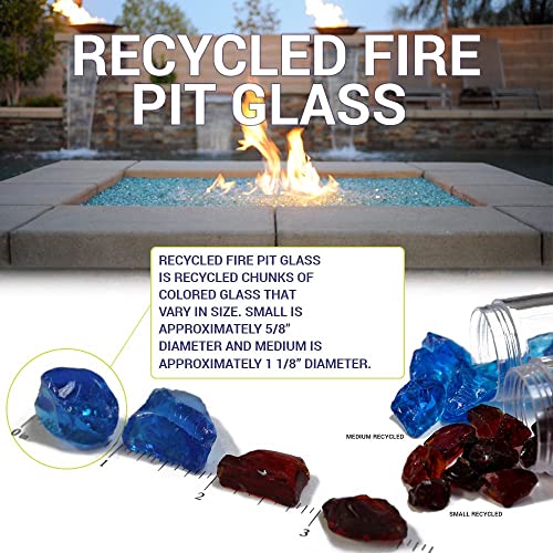 American Fireglass CG-ONYX-M-10 Medium 18-28 mm Onyx Recycled Fire Pit Glass, 10 lb