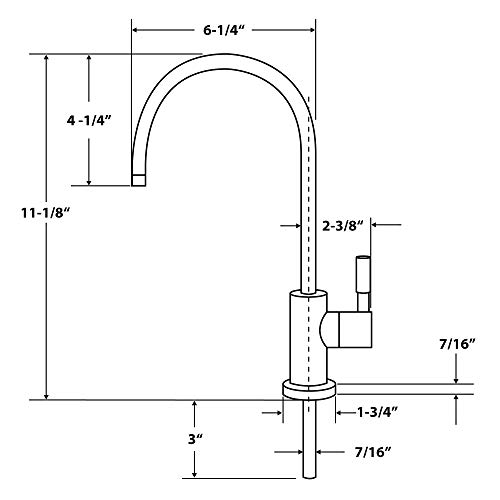 APEC Water Systems Faucet-CD-NP Kitchen Drinking Water Designer Faucet for Reverse Osmosis and Water Filtration Systems, Non-Air Gap Lead-Free, Brushed Nickel