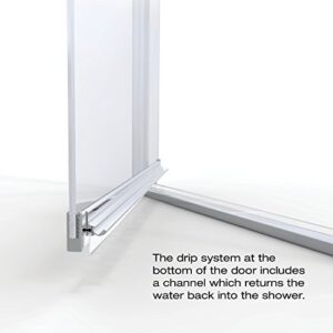 Basco Armon 31.75 to 33.25 in. width, Semi-Frameless Pivot Shower Door, Clear Glass, Chrome