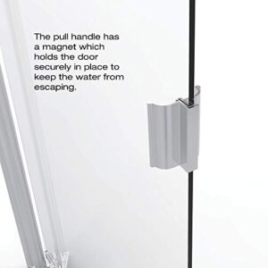 Basco Armon 31.75 to 33.25 in. width, Semi-Frameless Pivot Shower Door, Clear Glass, Chrome