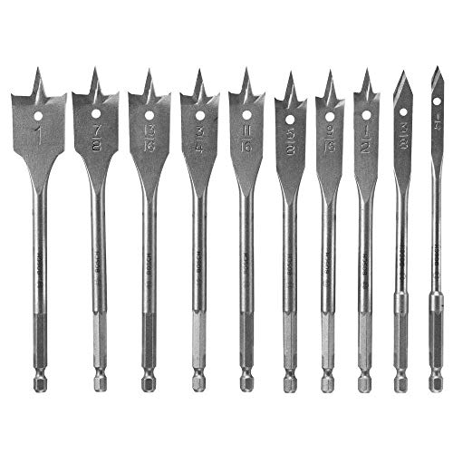 BOSCH SB0010 10-Piece Chisel-Point Spade Bit Assorted Set