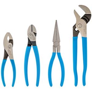 CHANNELLOCK HD-1 Ultimate 4-Piece Pliers Set | Made in USA | Forged High Carbon Steel | Includes Tongue & Groove, Diagonal Cutting, Long Nose and Slip Joint Pliers