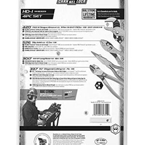 CHANNELLOCK HD-1 Ultimate 4-Piece Pliers Set | Made in USA | Forged High Carbon Steel | Includes Tongue & Groove, Diagonal Cutting, Long Nose and Slip Joint Pliers