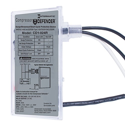 Intermatic CD1-024R Compressor Defender Protects Central Air Conditioner / Heat Pump Compressors and Circuit Boards