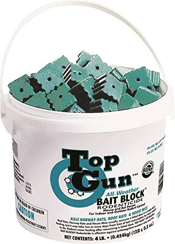 JT Eaton 750 Top Gun Bait Block Rodenticide with Stop-Feed Action and Bitrex for Mice and Rats (128-Pack)
