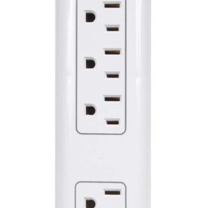 Prime Wire & Cable PB505104 4-Outlet Electronics Surge Protector with 14/3 SJT 4-Feet Cord and USB Charger, White