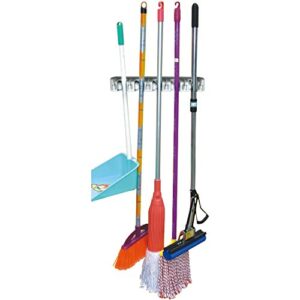 home basics mb01905 mop and broom hanging organizer with six hooks [misc.]