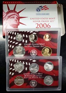 2006 s silver proof set, may have natural toning on silver various us mint proof