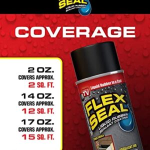 Flex Seal, 14 oz, 2-Pack, Clear, Stop Leaks Instantly, Transparent Waterproof Rubber Spray On Sealant Coating, Perfect for Gutters, Wood, RV, Campers, Roof Repair, Skylights, Windows, and More