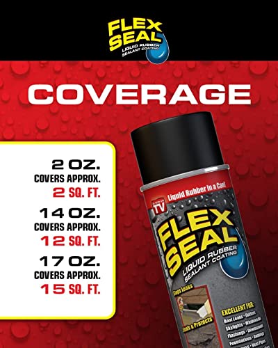 Flex Seal, 14 oz, 2-Pack, Clear, Stop Leaks Instantly, Transparent Waterproof Rubber Spray On Sealant Coating, Perfect for Gutters, Wood, RV, Campers, Roof Repair, Skylights, Windows, and More