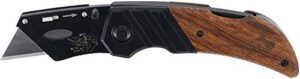 husky 97211 wood handled folding sure-grip lock back utility knife w/ 1 disposable blade included