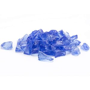 margo garden products 1/2" 10lbs dragon glass, 10 lb, light blue