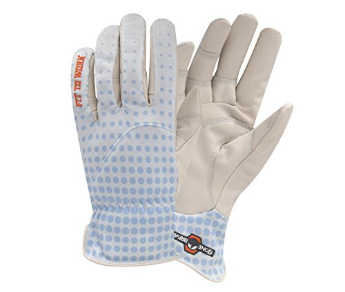 StoneBreaker Gloves Gardener Women's Gardening Glove, Large, Light Blue