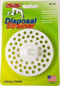 garbage disposal and sink strainer guard - white plastic - manufactured in usa