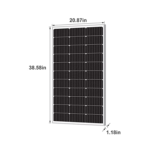 Newpowa 100 Watt Monocrystalline 100W 12V Solar Panel High Efficiency Mono Module RV Marine Boat Off Grid(2pcs+Z Bracket)