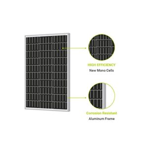 Newpowa 75W(Watt) Solar Panel Monocrystalline12V High Efficiency PV Module High-Efficiency Battery Maintainer Power for Battery Charging of Boat RV Camper SUV and Other Off-Grid Applications