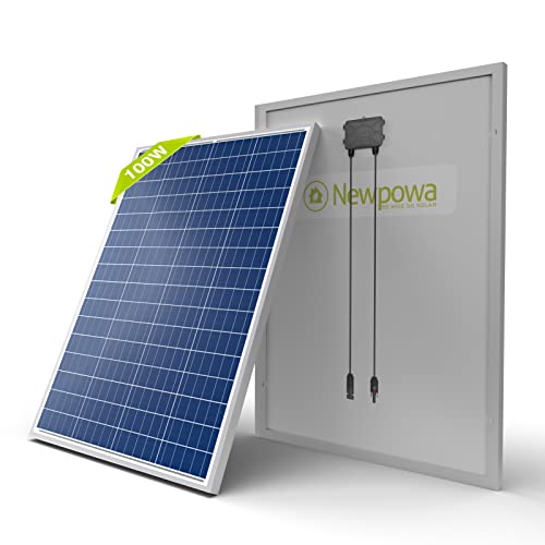 Newpowa 100 Watts 12 Volts Polycrystalline Solar Panel 100W 12V High Efficiency Module RV Marine Boat Off Grid