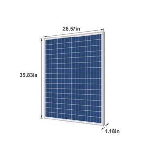 Newpowa 100 Watts 12 Volts Polycrystalline Solar Panel 100W 12V High Efficiency Module RV Marine Boat Off Grid