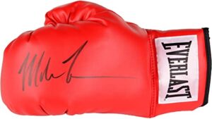 mike tyson autographed red everlast boxing glove - autographed boxing gloves