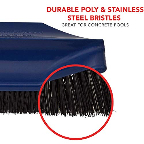 Sweepease 654367706282-SS/Combo-18 Stingray 18" SS/Poly Pool Brush Sticks to Walls and Floor Every Time, 18" x 2.5" x 6.6", Bright Green/Royal Blue