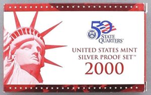 2000 s u.s. mint 10-coin silver proof set - ogp box & coa proof