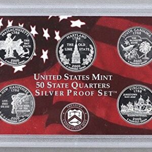 2000 S U.S. Mint 10-coin Silver Proof Set - OGP box & COA Proof