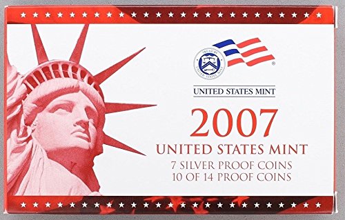 2007 S U.S. Mint 14-coin Silver Proof Set - OGP box & COA Proof