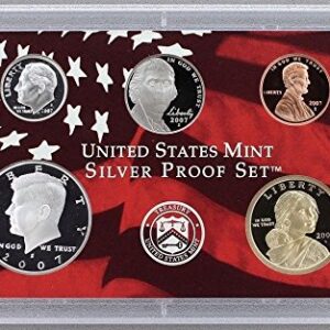 2007 S U.S. Mint 14-coin Silver Proof Set - OGP box & COA Proof