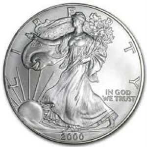 2000-1 ounce american silver eagle shipping .999 fine silver with our certificate of authenticity dollar uncirculated us mint