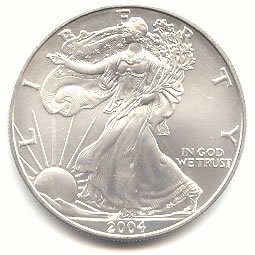 2004 - 1 oz American Silver Eagle .999 Fine Silver Dollar Uncirculated US Mint