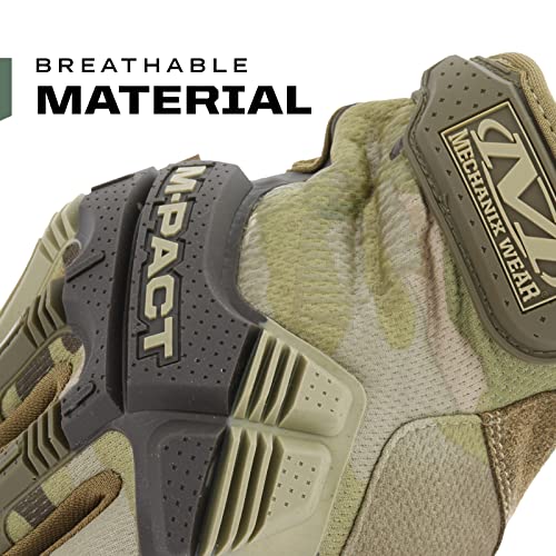 Mechanix Wear: M-Pact Tactical Gloves with Secure Fit, Touchscreen Capable Safety Gloves for Men, Work Gloves with Impact Protection and Vibration Absorption (Camouflage - MultiCam, X-Large)