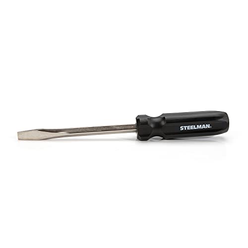 Steelman 3/8 x 6-Inch Slotted Screwdriver, Durable, Heat-Treated Alloy Steel Blade