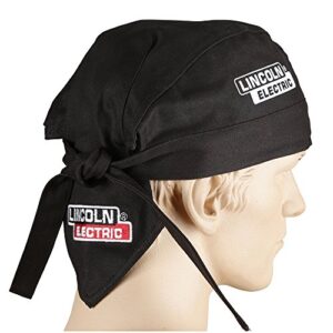 lincoln electric kh822 black one size flame-resistant welding doo rag
